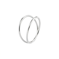 14K White Gold Double Row Wire Ring