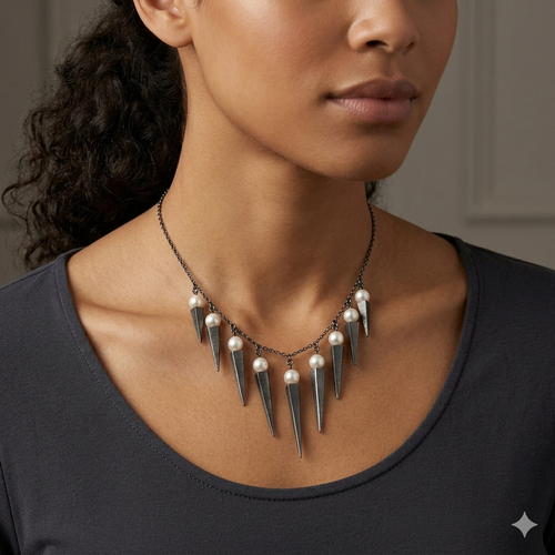 Sterling Silver Waterfall Necklace with Freshwater Pearls