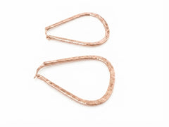 Large Hammered Triangular-Shaped  Gold-Filled Hoops Earrings