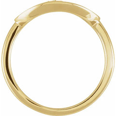 14k Yellow Gold Engraveable Curved Oval Top Signet Ring