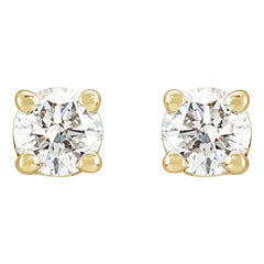 14K Gold 1/3 CTW Diamond Studs GH Color I1 Clarity Threaded Post Earrings