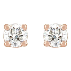 14K Gold 1/3 CTW Diamond Studs GH Color I1 Clarity Threaded Post Earrings