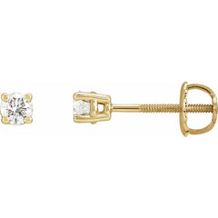 14K Gold 1/3 CTW Diamond Studs GH Color I1 Clarity Threaded Post Earrings