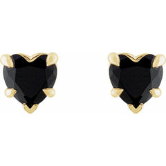 14K Gold Natural Onyx Stud Earrings