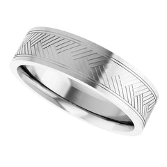 6 MM Herringbone Patterned 10k Gold Comfort-Fit Band