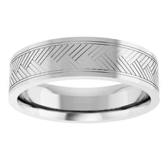 6 MM Herringbone Patterned 10k Gold Comfort-Fit Band