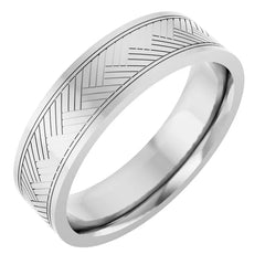 6 MM Herringbone Patterned 10k Gold Comfort-Fit Band