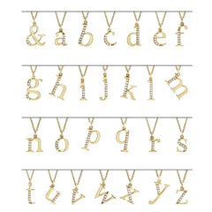 14K Yellow .03 CTW Natural Diamond Lowercase Initial  16" Necklace