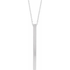 Engravable Four-Sided Vertical Bar Necklace