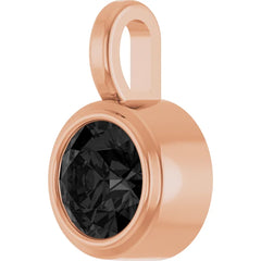 14K Gold Round Bezel-Set 4MM Black Diamond Pendant