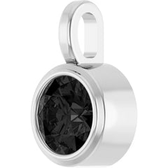 Sterling Silver Round Bezel-Set Black Diamond Pendant