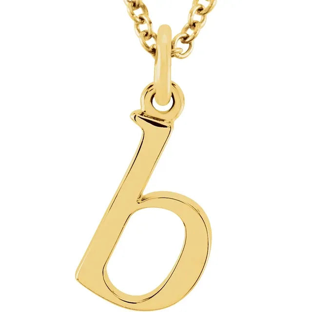 14K Gold Lowercase Initial Necklace