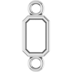 14K Gold Natural Emerald Bezel-Set Link