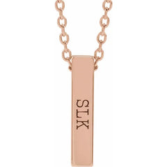 Engravable Four-Sided Vertical Bar Necklace