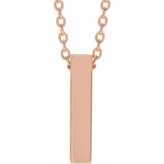 Engravable Four-Sided Vertical Bar Necklace