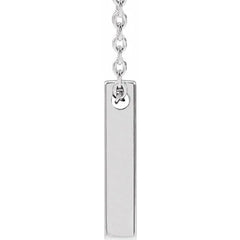 Engravable Four-Sided Vertical Bar Necklace