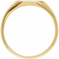 14K Gold 9.5 mm Open Back Round Top Signet Ring