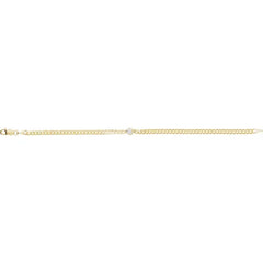 14K Yellow Gold .07 CT Natural Diamond Link Bracelet