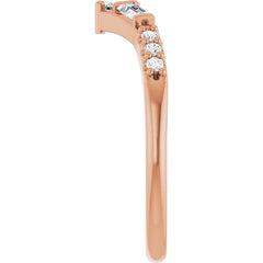 14K Gold 1/4 CTW Lab-Grown Diamond Contour Band | Lireille