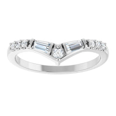 14K Gold 1/4 CTW Lab-Grown Diamond Contour Band | Lireille