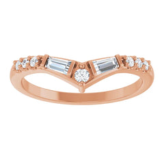 14K Gold 1/4 CTW Lab-Grown Diamond Contour Band | Lireille