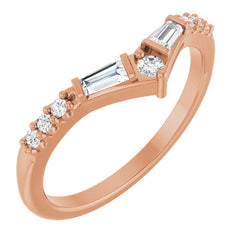 14K Gold 1/4 CTW Lab-Grown Diamond Contour Band | Lireille
