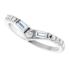 14K Gold 1/4 CTW Lab-Grown Diamond Contour Band | Lireille