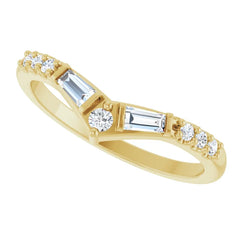 14K Gold 1/4 CTW Lab-Grown Diamond Contour Band | Lireille