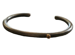 Micro Hammered Diamond Cuff in Textured Silver with 14K Yellow Gold Accent