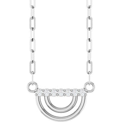 14K Gold Natural Diamond Arch Necklace