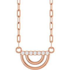 14K Gold Natural Diamond Arch Necklace