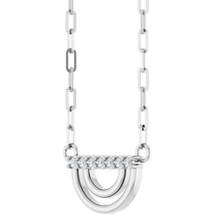 14K Gold Natural Diamond Arch Necklace