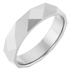 Sterling Silver 4.5 mm Diamond Pattern Band