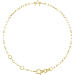 14K Gold Sans Serif Initial Bracelet