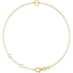14K Gold Sans Serif Initial Bracelet