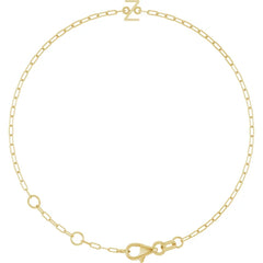 14K Gold Sans Serif Initial Bracelet