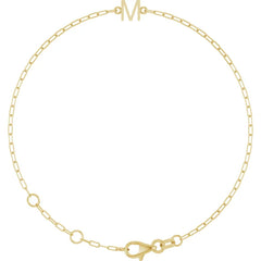 14K Gold Sans Serif Initial Bracelet