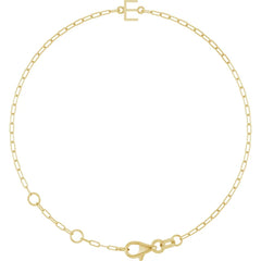 14K Gold Sans Serif Initial Bracelet