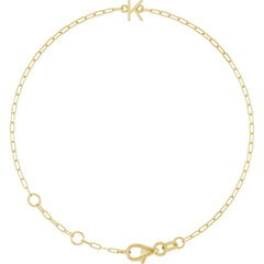 14K Gold Sans Serif Initial Bracelet