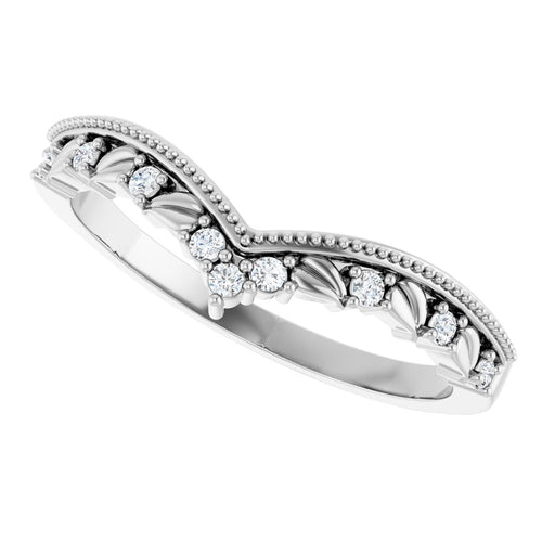 Natural Diamond Vintage Inspired Floral Contour Band