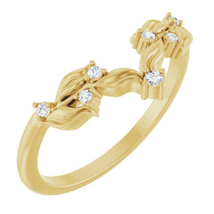 14K Gold Floral Design Lab-Grown Diamond Band