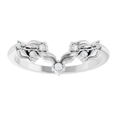 14K Gold Floral Design Lab-Grown Diamond Band