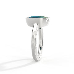 Oval Labradorite 14K White Gold Ring - Custom