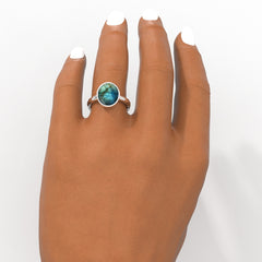 Oval Labradorite 14K White Gold Ring - Custom