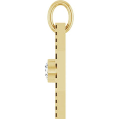 14K Gold Diamond Retro Radiant Design Medallion Pendant