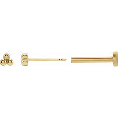 14K Yellow Gold Triple Bead Stud Earrings