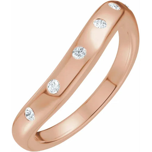 14K Yellow Gold Diamond Engagement Ring Band