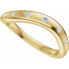14K Yellow Gold Diamond Engagement Ring Band