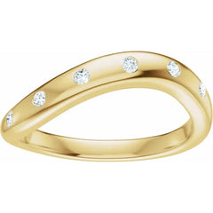 14K Yellow Gold Diamond Engagement Ring Band