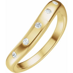 14K Yellow Gold Diamond Engagement Ring Band